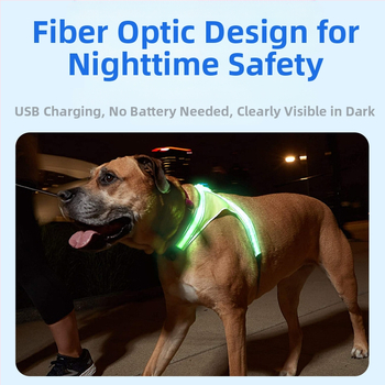 Ζώνη θώρακα σκύλου με LED φως, USB επαναφορτιζόμενη, νάιλον, ρυθμιζόμενη, κατάλληλη για νυχτερινές βόλτες