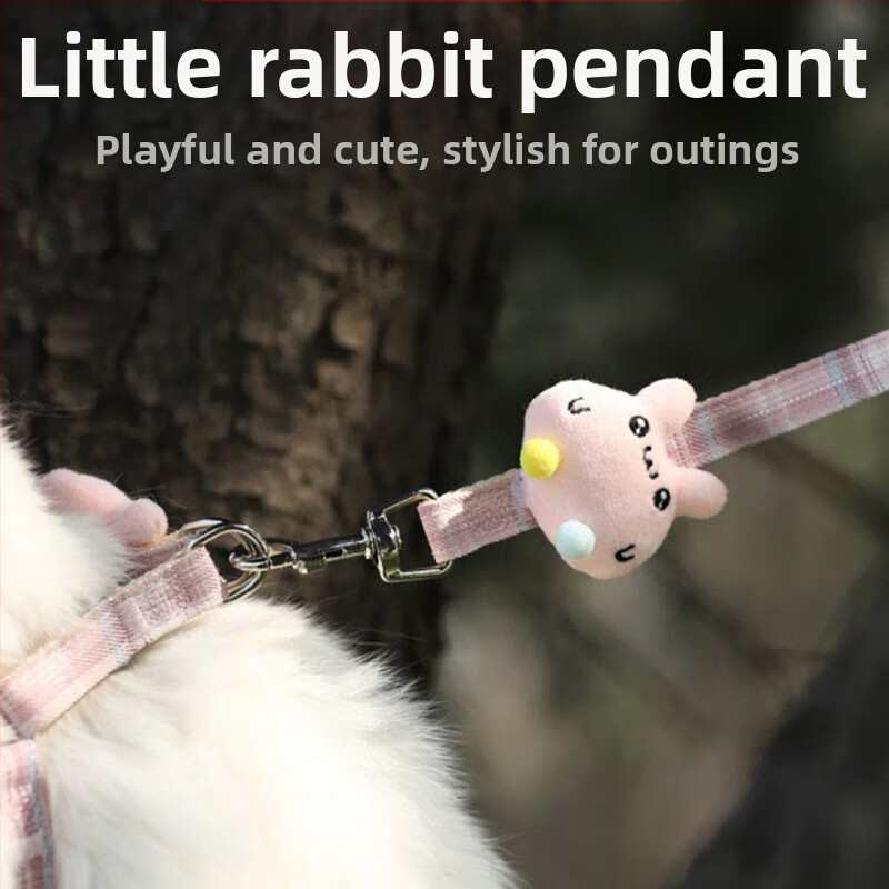 Котешки шлейф за разходки - неразтеглящ се, регулируема презрамка, тракционен ремък за котки, материал: найлоново въже с метални и ABS закопчалки