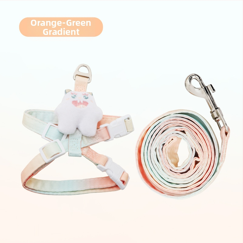 Katės vedimo virvė - neatsidaro, reguliuojamas krūtinės diržas, nailono virvė su lydinio ir ABS užraktais