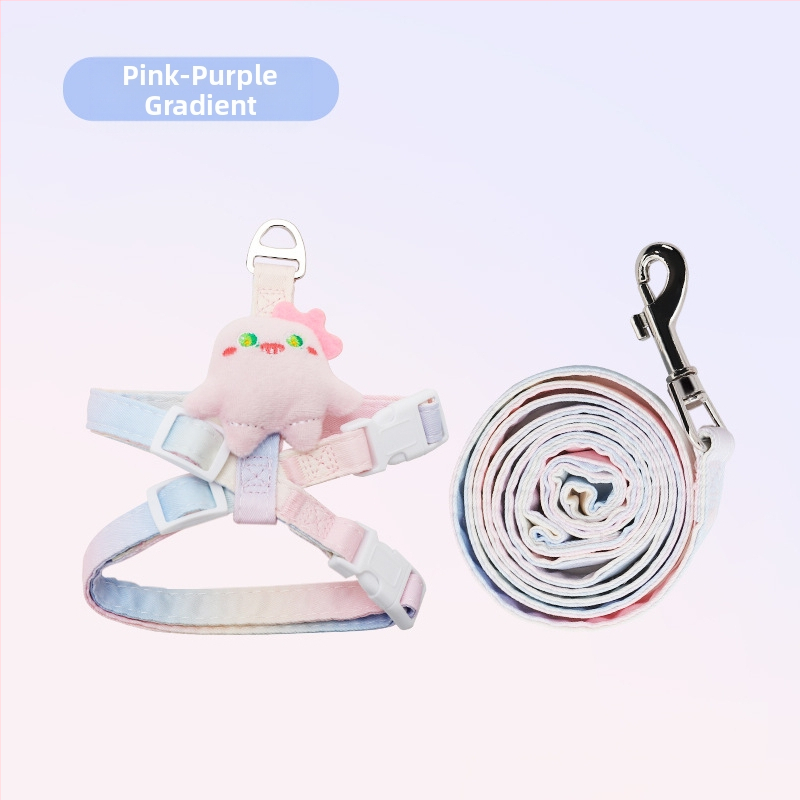 Katės vedimo virvė - neatsidaro, reguliuojamas krūtinės diržas, nailono virvė su lydinio ir ABS užraktais