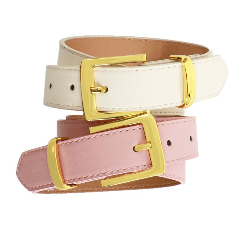 Moterų diržas - imitacinė oda, lydinio sagtis su smeigtuku, plotis 2,8 cm, elektroplatinė danga, universalus stilius