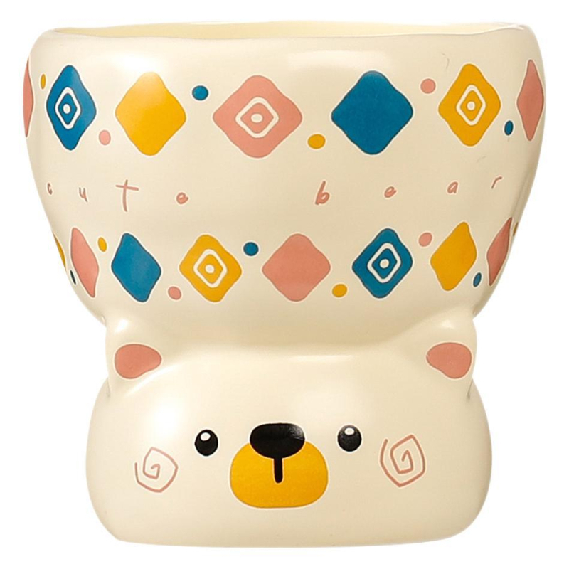 Κεραμικό μπολ γάτας με υψηλή βάση για νερό και φαγητό, στρογγυλό σχήμα, εκτύπωση κινούμενων σχεδίων, κατάλληλο για φούρνο μικροκυμάτων