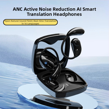 Bezvadu Bluetooth ausines ar AI tulkojumu un daudzvalodu vienlaicīgu tulkojumu, ANC trokšņu samazināšana, darbības diapazons 10 m, Bluetooth 5.0, IPX4, stereo skaņa, 4–8 stundu darbība, K5