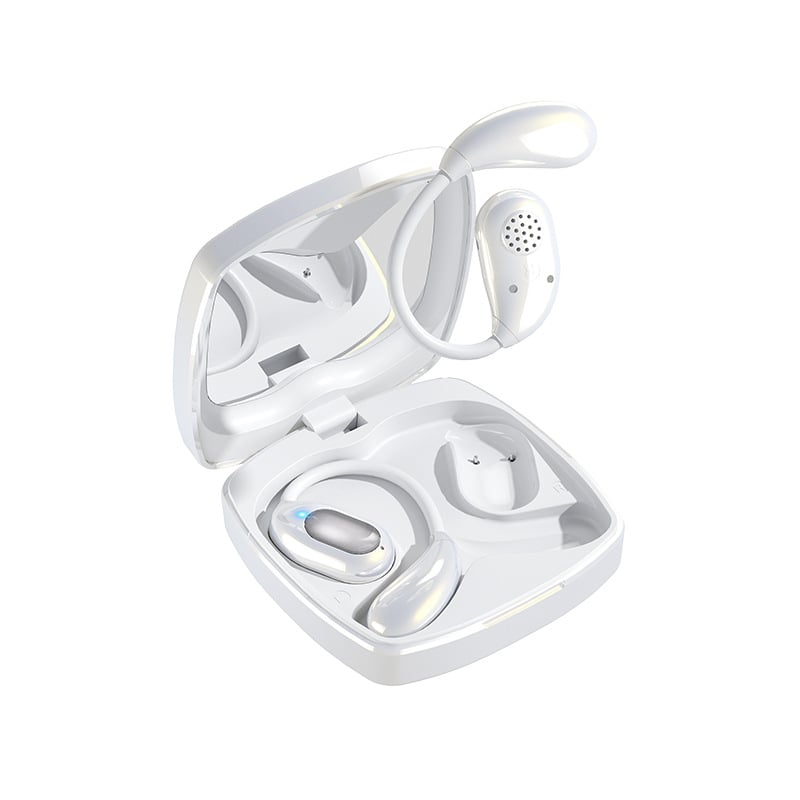 Bezvadu Bluetooth ausines ar AI tulkojumu un daudzvalodu vienlaicīgu tulkojumu, ANC trokšņu samazināšana, darbības diapazons 10 m, Bluetooth 5.0, IPX4, stereo skaņa, 4–8 stundu darbība, K5