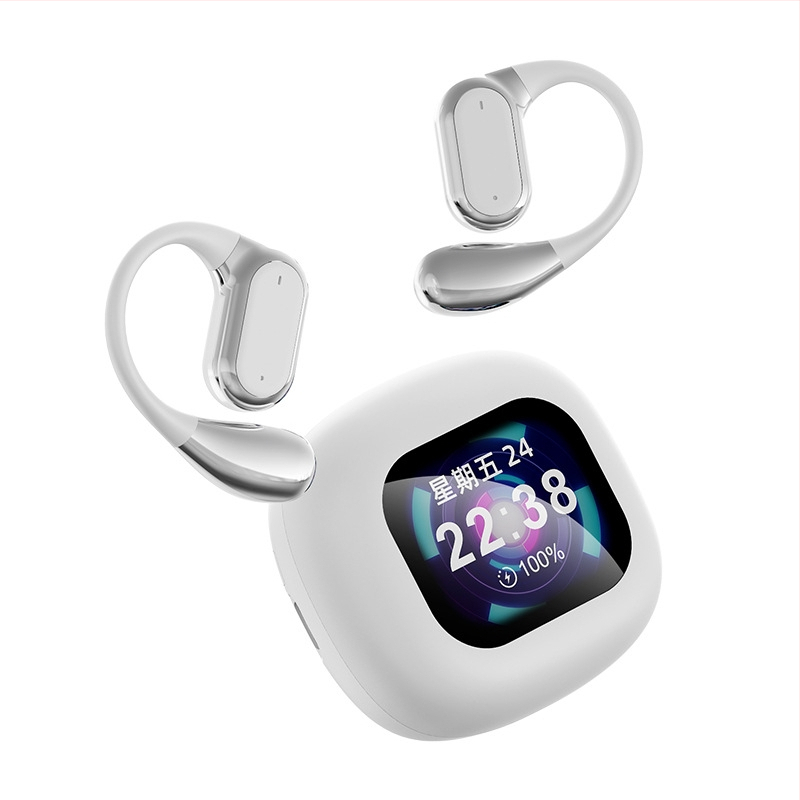 Bezvadu Bluetooth ausines ar AI tulkojumu un daudzvalodu vienlaicīgu tulkojumu, ANC trokšņu samazināšana, darbības diapazons 10 m, Bluetooth 5.0, IPX4, stereo skaņa, 4–8 stundu darbība, K5