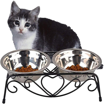 Μεταλλική ανυψωμένη βάση φαγητού κατοικίδιων – Baihao, ρετρό σχέδιο από σφυρηλατό σίδερο, αντιανατροπή για σκύλους