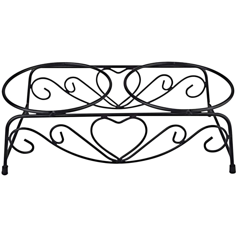 Метална повдигната стойка за хранителни купи на домашни любимци – Baihao, ретро стил от ковано желязо, антипреобръщане за кучета