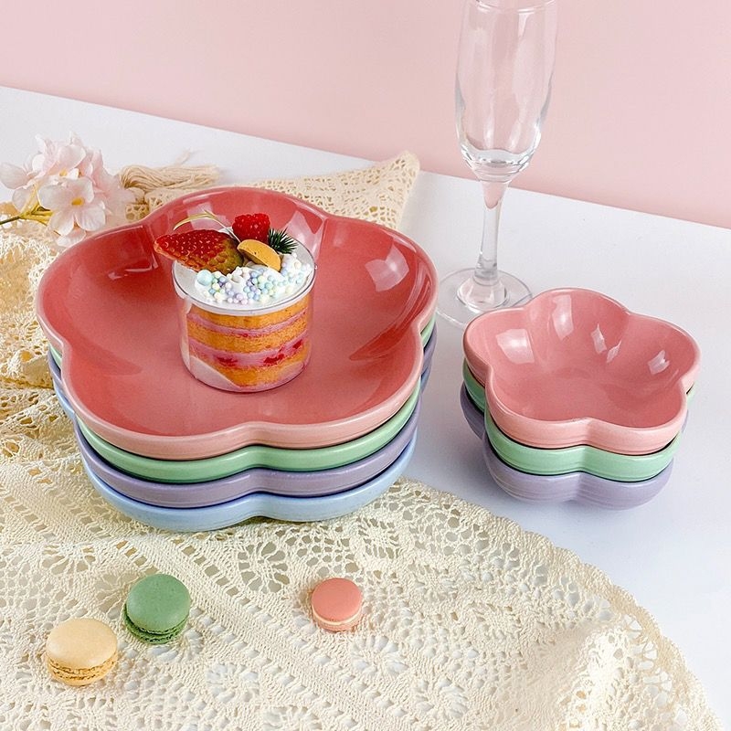 Porcelininė gili lėkštė – prancūziškas stilius, underglaze spalva, mikrobangų krosnelė tinka, neįprasta forma