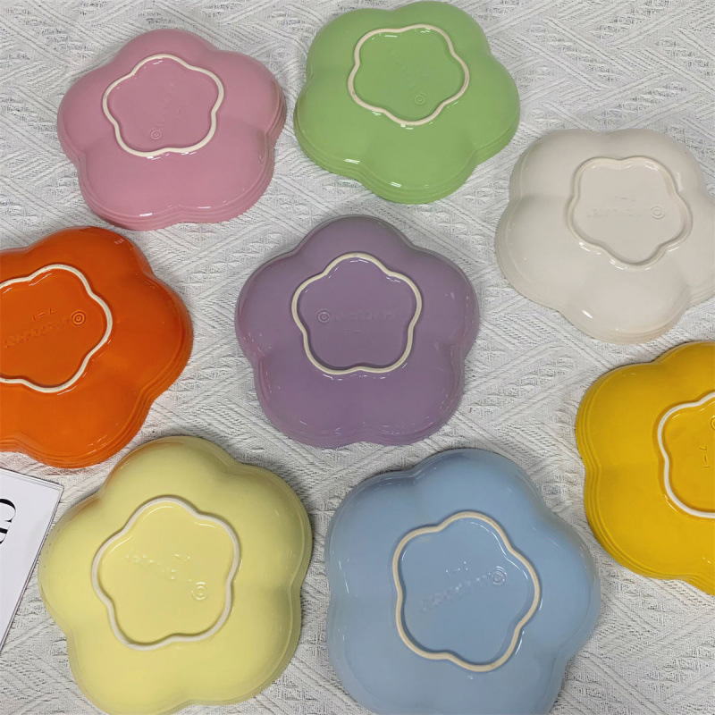 Porcelininė gili lėkštė – prancūziškas stilius, underglaze spalva, mikrobangų krosnelė tinka, neįprasta forma