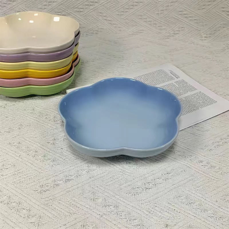 Porcelininė gili lėkštė – prancūziškas stilius, underglaze spalva, mikrobangų krosnelė tinka, neįprasta forma