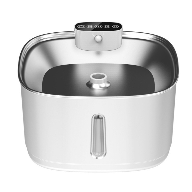 Naminių gyvūnėlių vandens fontanas – nerūdijantis plienas, automatinis cirkuliuojantis vanduo, infraraudonųjų spindulių jutiklis, atskiriamas