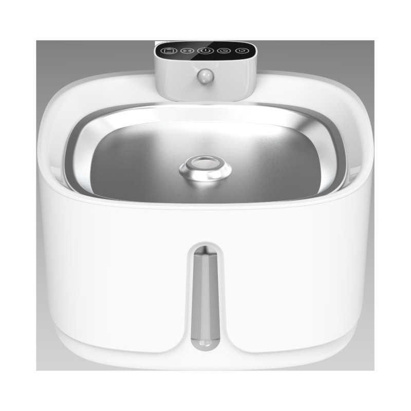 Naminių gyvūnėlių vandens fontanas – nerūdijantis plienas, automatinis cirkuliuojantis vanduo, infraraudonųjų spindulių jutiklis, atskiriamas