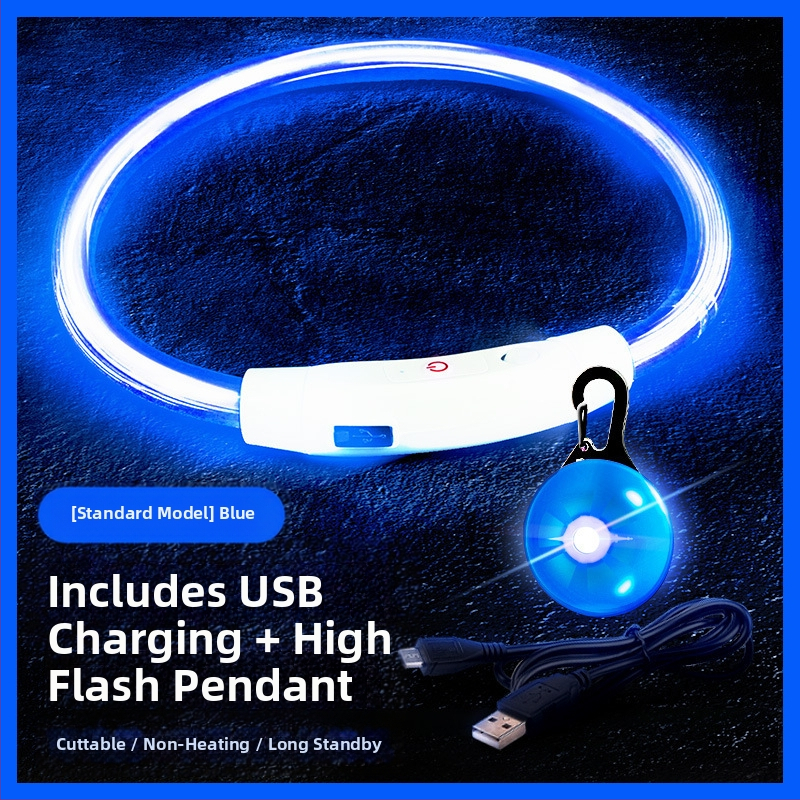 Светеща висулка за домашни любимци с камбанка – против изгубване, светлина за нощни разходки кучета и котки