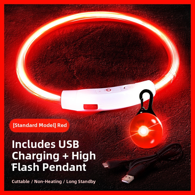 Светеща висулка за домашни любимци с камбанка – против изгубване, светлина за нощни разходки кучета и котки