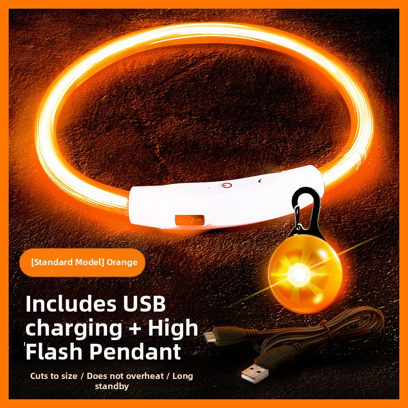 Светеща висулка за домашни любимци с камбанка – против изгубване, светлина за нощни разходки кучета и котки