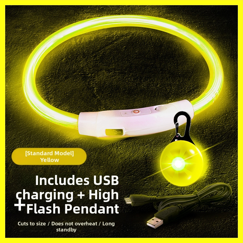 Светеща висулка за домашни любимци с камбанка – против изгубване, светлина за нощни разходки кучета и котки