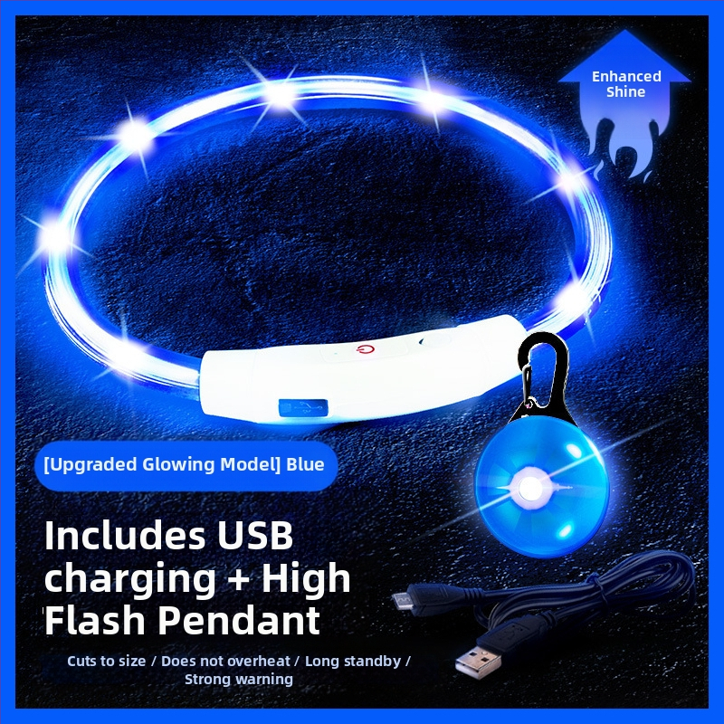 Светеща висулка за домашни любимци с камбанка – против изгубване, светлина за нощни разходки кучета и котки