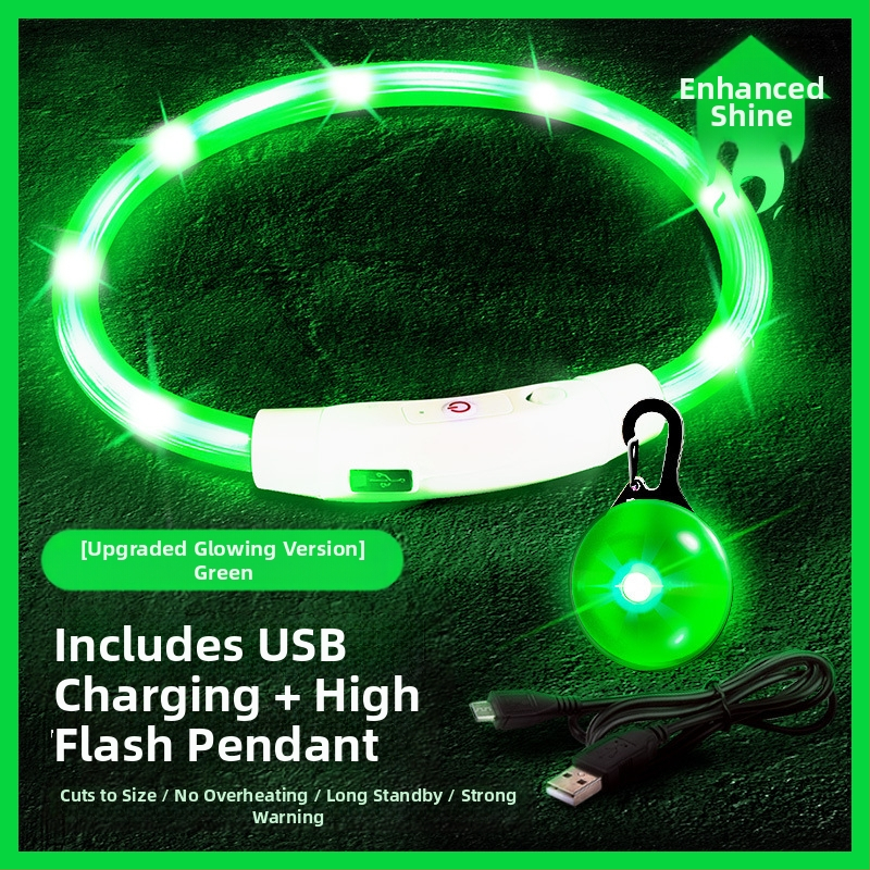 Светеща висулка за домашни любимци с камбанка – против изгубване, светлина за нощни разходки кучета и котки