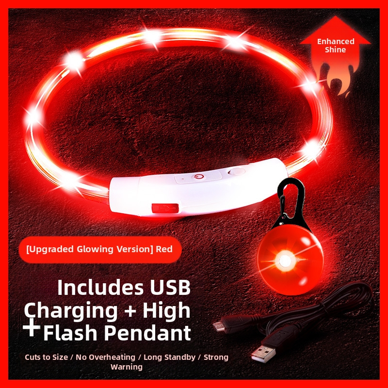 Светеща висулка за домашни любимци с камбанка – против изгубване, светлина за нощни разходки кучета и котки