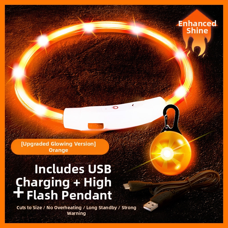 Светеща висулка за домашни любимци с камбанка – против изгубване, светлина за нощни разходки кучета и котки