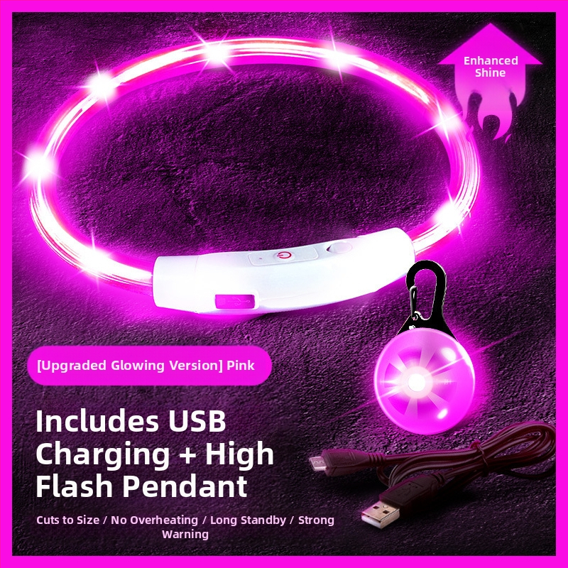 Светеща висулка за домашни любимци с камбанка – против изгубване, светлина за нощни разходки кучета и котки