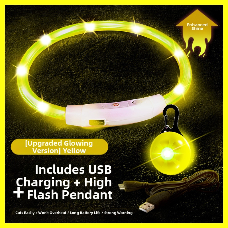 Светеща висулка за домашни любимци с камбанка – против изгубване, светлина за нощни разходки кучета и котки