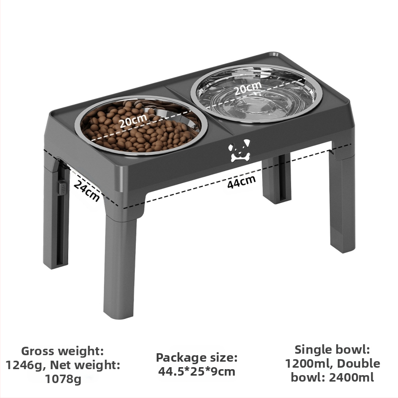 Сгъваеми повдигнати двойни купи за кучета, пластмасова конструкция, марка Meow Heart Treasure, принадлежности за хранене на домашни любимци