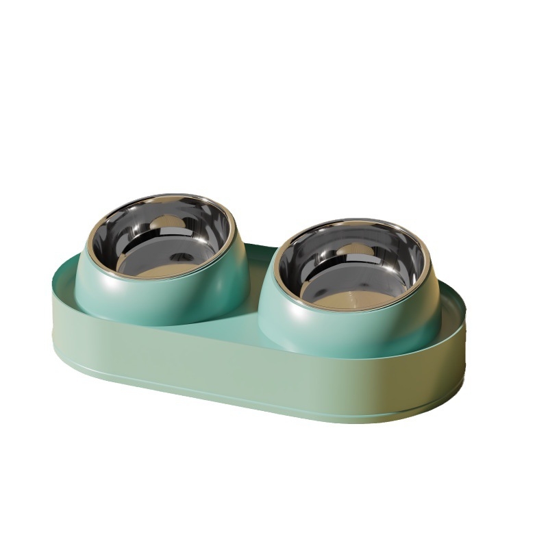 Κεραμικό μπολ για γάτες με διπλό μπολ, αντι-ανατροπή και κεκλιμένο στόμιο για προστασία του λαιμού
