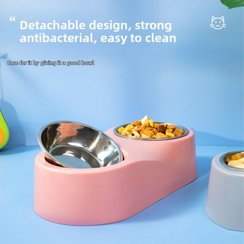 Pipitao μπολάκι γάτας – διπλό μπολ, ABS + ανοξείδωτος χάλυβας, κατάλληλο για γάτες, αντιανατροπή