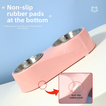 Pipitao μπολάκι γάτας – διπλό μπολ, ABS + ανοξείδωτος χάλυβας, κατάλληλο για γάτες, αντιανατροπή