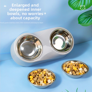 Pipitao μπολάκι γάτας – διπλό μπολ, ABS + ανοξείδωτος χάλυβας, κατάλληλο για γάτες, αντιανατροπή