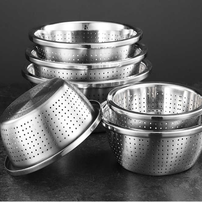 Xian shun μη μαγνητικό ατσάλινο μπασίνα κουζίνας ευρωπαϊκού στυλ, πολυλειτουργική λεκάνη για ζύμωμα, χτύπημα αυγών και στράγγισμα