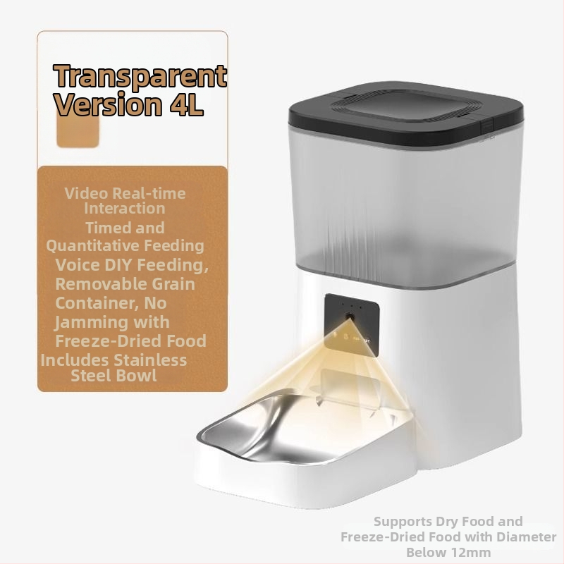 Automātisks kaķu un suņu barības dozētājs ar svaiguma saglabāšanu, gudru taimeri un attālinātu uzraudzību — Zīmols: The Geng of De; Iepakojums: 100 gab.; Izcelsme: Cits