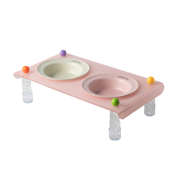 Shuoying Μπολ Γάτας — κεραμικό μπολ με ακρυλικό ράφι, διπλό μπολ, ψηλή βάση, UFO στυλ, συμβατό με αυτόματη τροφοδοσία