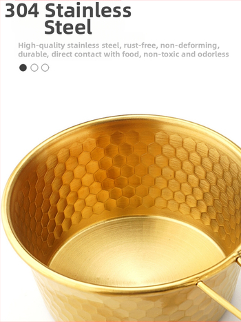 Hammered snow bowl iš nerūdijančio plieno, piknikui su rankena, prekės ženklas Moxa Chef, skirtas dviem asmenims