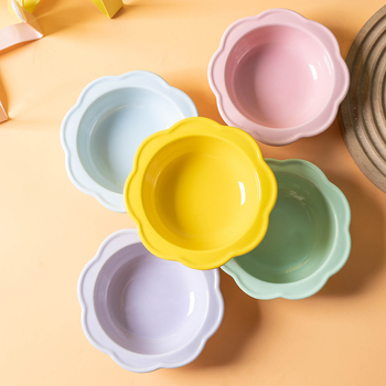 Ανεβασμένο κεραμικό μπολ φαγητού για γάτες με βάση και στήριγμα κατά της ανατροπής