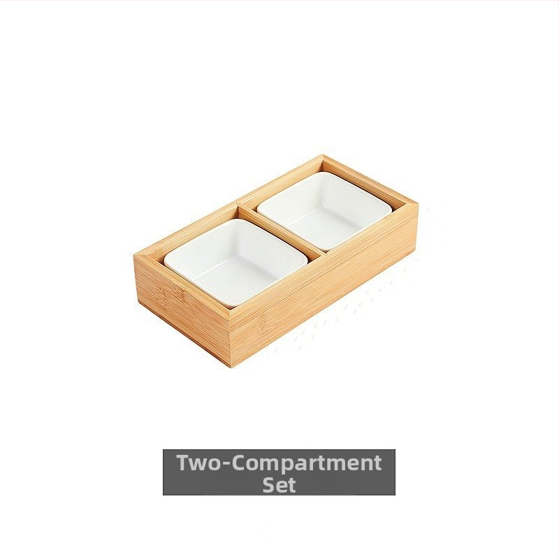 Bambukinis kvadratinis padėklas su devyniais skyreliais, medinė serviravimo plokštė džiovintiems vaisiams ir užkandžiams, kinų stilius