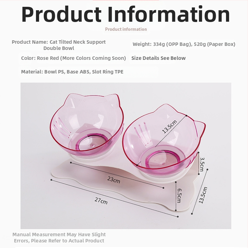 Ole automātiskā barošanas un ūdens bļoda mājdzīvniekiem ar noliektu muti dizainu, vienā vai divās bļodās, materiāls PS+ABS+TPE