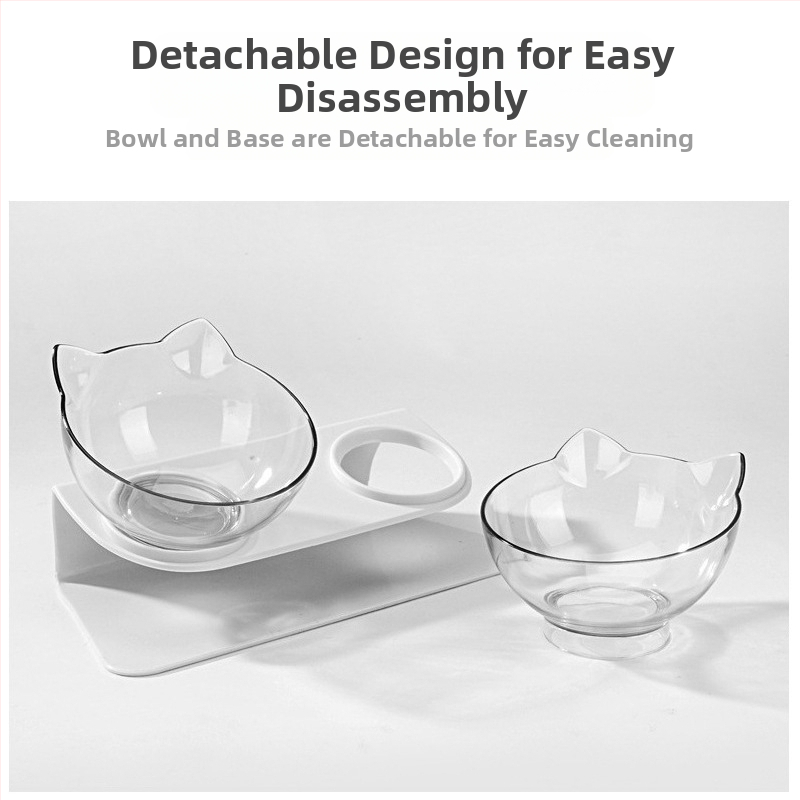 Ole automātiskā barošanas un ūdens bļoda mājdzīvniekiem ar noliektu muti dizainu, vienā vai divās bļodās, materiāls PS+ABS+TPE