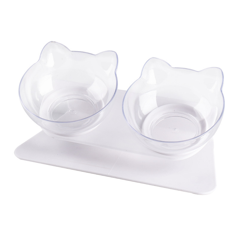 Ole automātiskā barošanas un ūdens bļoda mājdzīvniekiem ar noliektu muti dizainu, vienā vai divās bļodās, materiāls PS+ABS+TPE