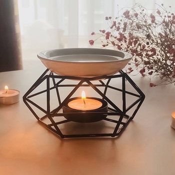 Jumping vas aromaterápiás gyertyatartó – geometriai forma, modern és minimalist stílus, otthonra, irodába, templomba vagy hotelbe