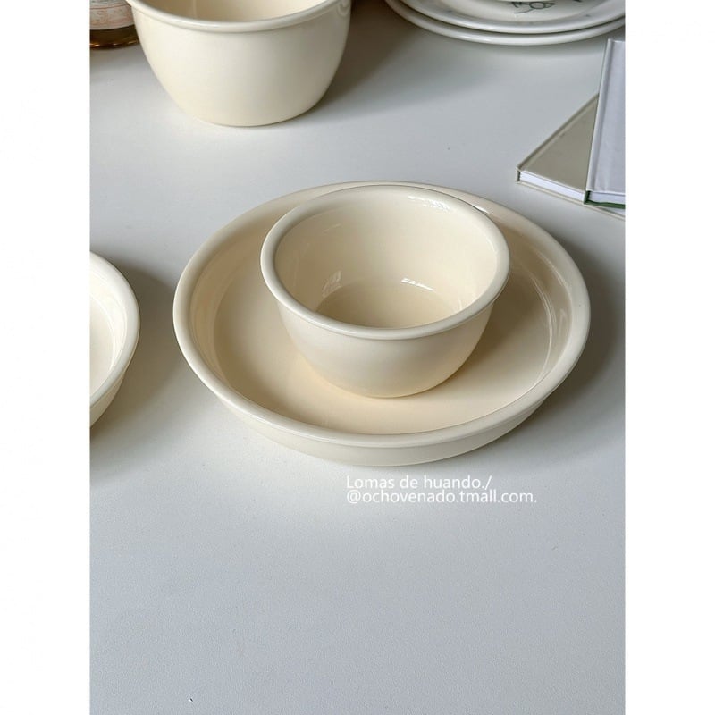 Porcelāna bļoda tvaicētām olām, vienkāršs dizains, apakšglazēta virsma, Jaunais ķīniešu stils, piemērota jogurtam, augļiem, pārslām, desertam un salātiem