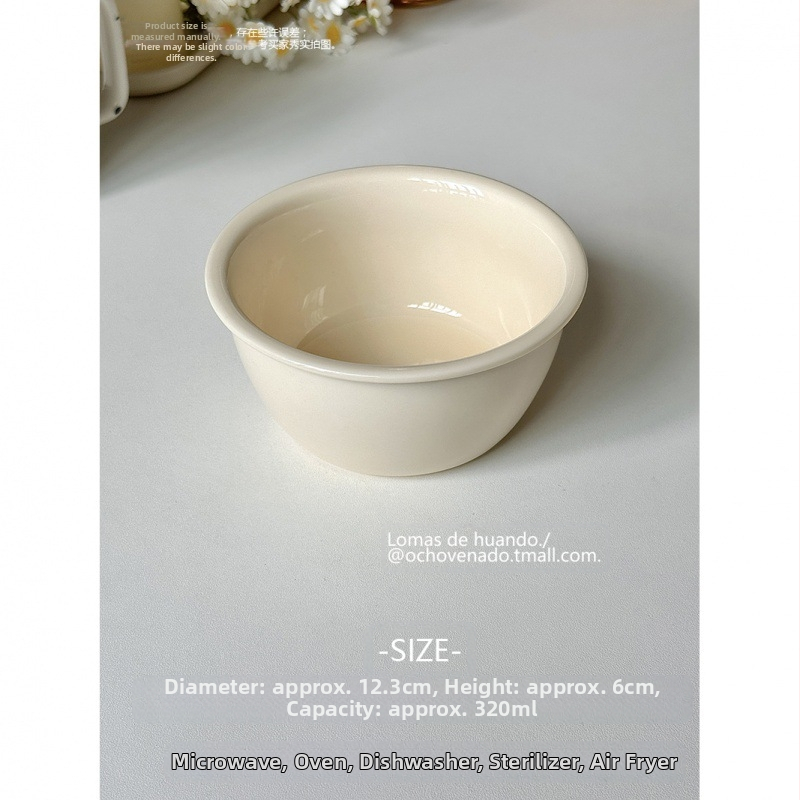 Porcelininė dubenėlis garinamiems kiaušiniams, vientisas raštas, apatinis glazūra, Naujojo Kinų stiliaus, tinkama jogurtui, vaisiams, kruopoms, desertui ir salotoms