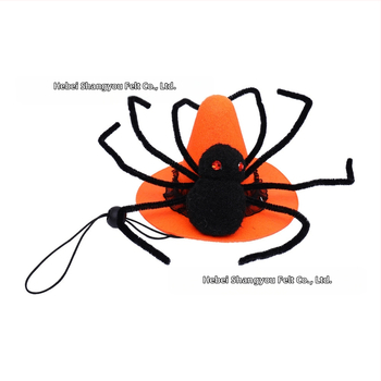 Шапка за кучета за Хелоуин с модел паяк — фетр, лазерно тъкане, карикатурен стил (Патерн: паяк; Материал: фетр; Тъкане: лазерно; Стил: карикатурен; Празник: Хелоуин)