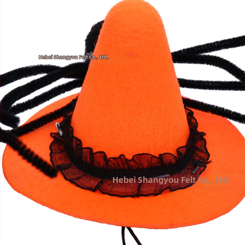 Шапка за кучета за Хелоуин с модел паяк — фетр, лазерно тъкане, карикатурен стил (Патерн: паяк; Материал: фетр; Тъкане: лазерно; Стил: карикатурен; Празник: Хелоуин)