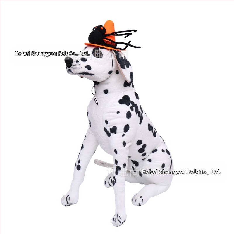 Шапка за кучета за Хелоуин с модел паяк — фетр, лазерно тъкане, карикатурен стил (Патерн: паяк; Материал: фетр; Тъкане: лазерно; Стил: карикатурен; Празник: Хелоуин)