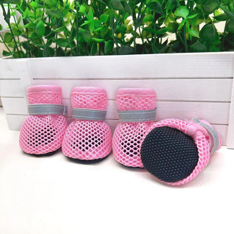 Обувки за кучета от полиестер, дишаща мрежеста конструкция, против подхлъзване и износоустойчива подметка, за малки и средни кучета