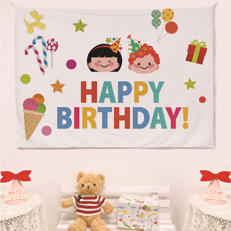 Гоблен за стена, скандинавски стил, карикатурен мотив, правоъгълен, дигитален термичен трансфер