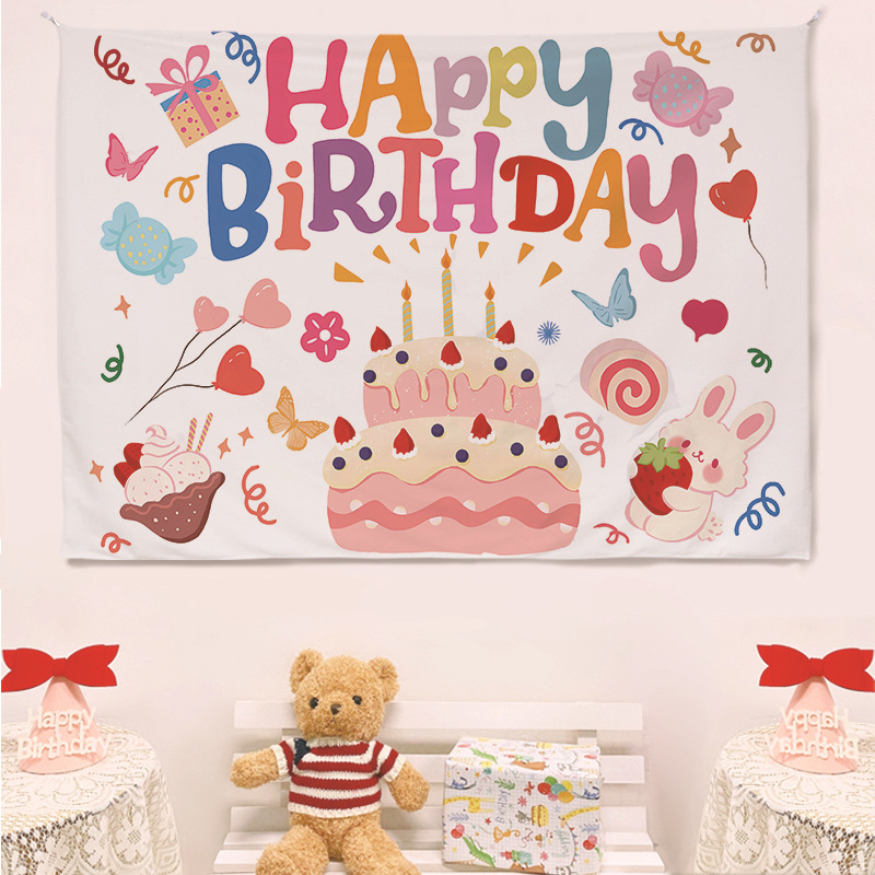 Гоблен за стена, скандинавски стил, карикатурен мотив, правоъгълен, дигитален термичен трансфер