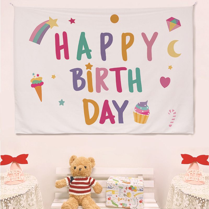 Гоблен за стена, скандинавски стил, карикатурен мотив, правоъгълен, дигитален термичен трансфер